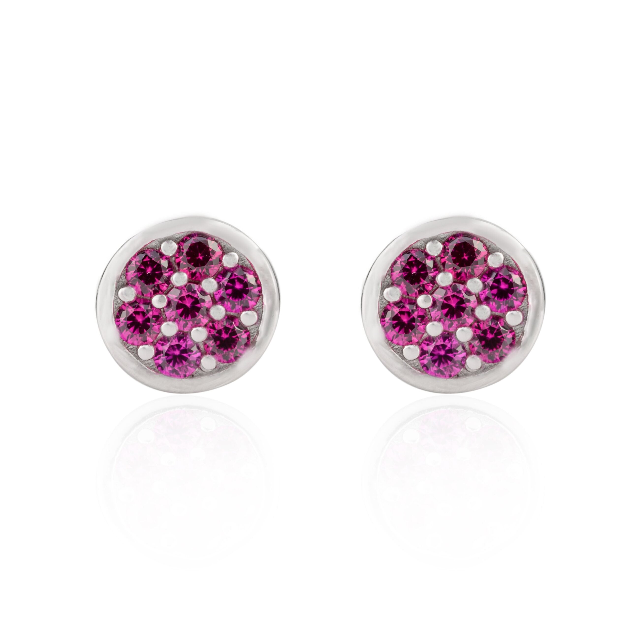 Rose Pink Cz Diamond Dainty Stud Earrings
