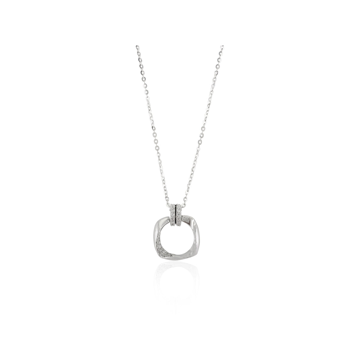 Open Square Pendant Necklace
