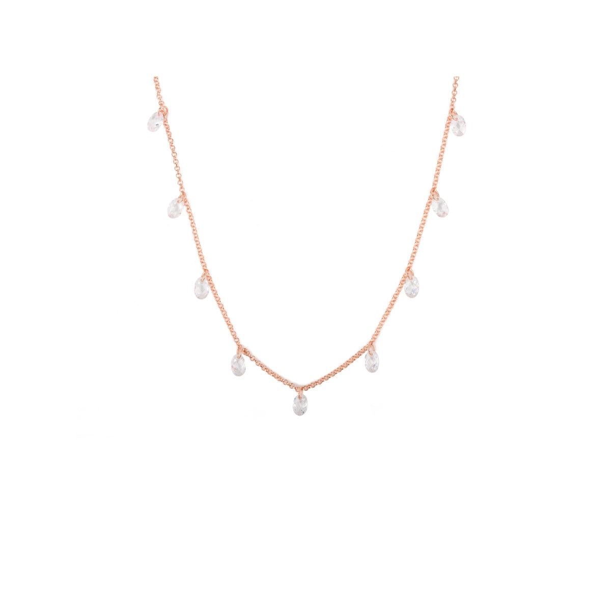 Cz Diamond Drops Queen Necklace