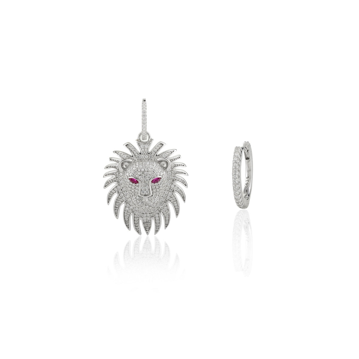 Leo Lion Charm Hoop Earrings