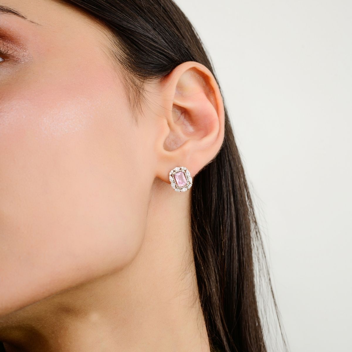 Pink Sapphire Silver Jewelry Set