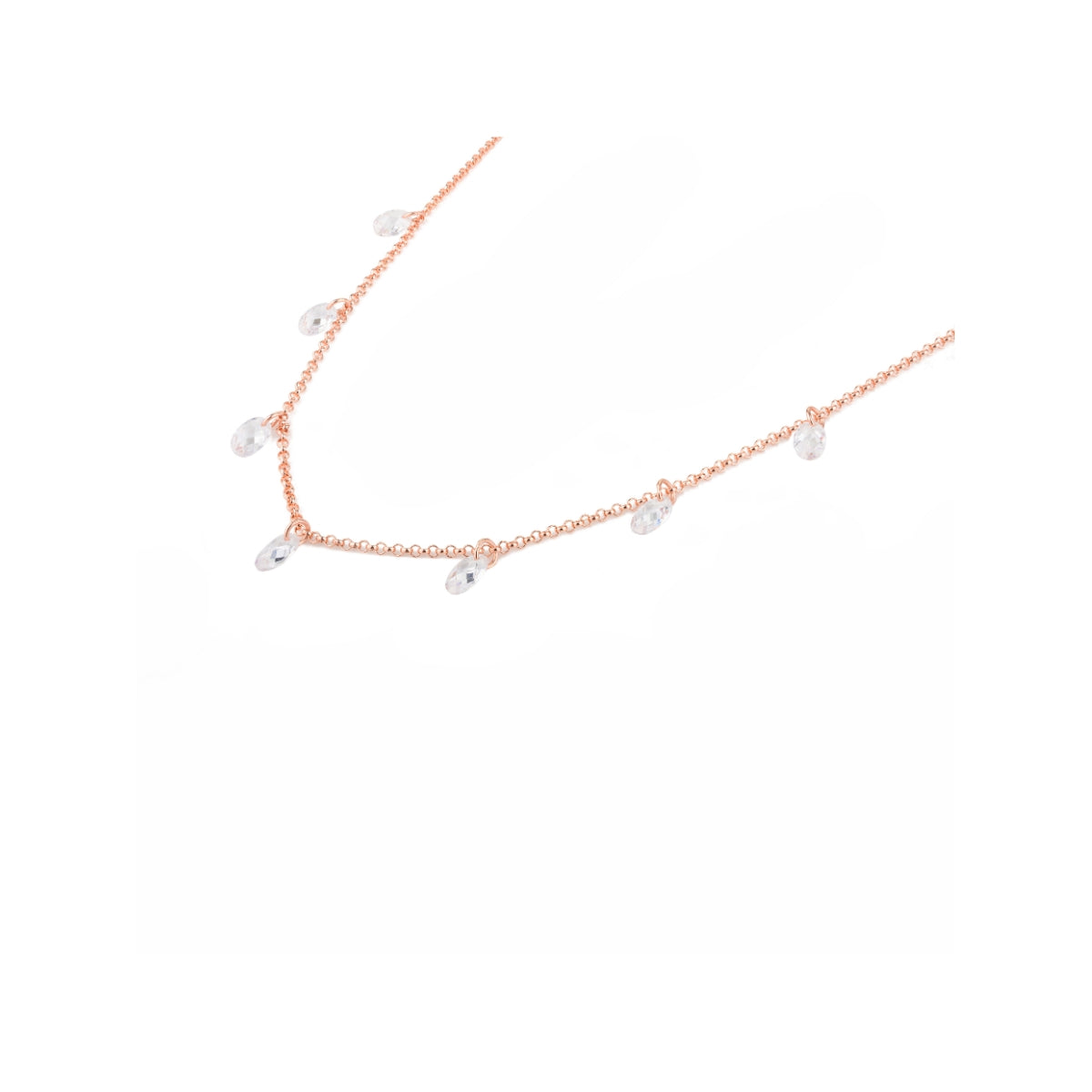 Cz Diamond Drops Queen Necklace