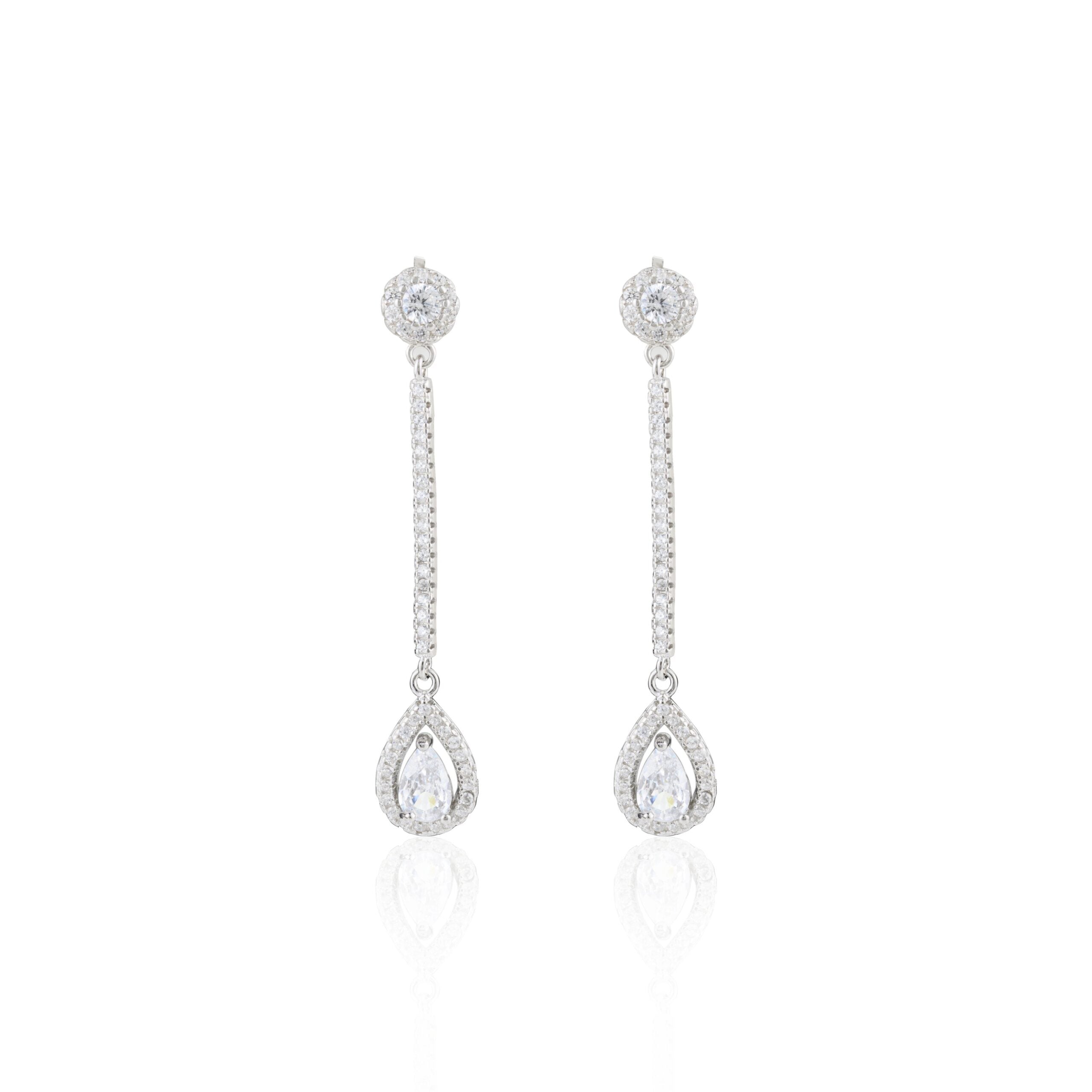 Teardrop Diamond Dangle Earrings