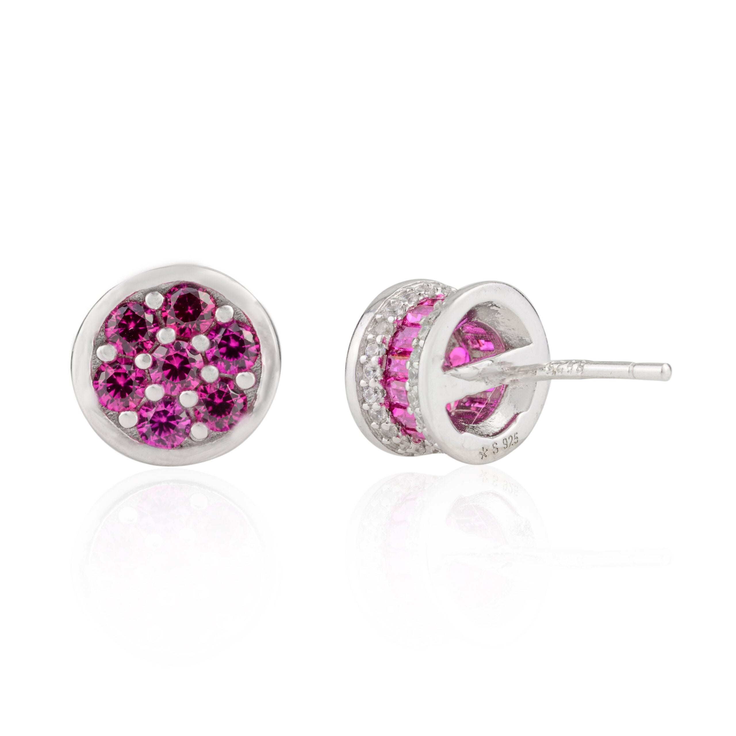 Rose Pink Cz Diamond Dainty Stud Earrings