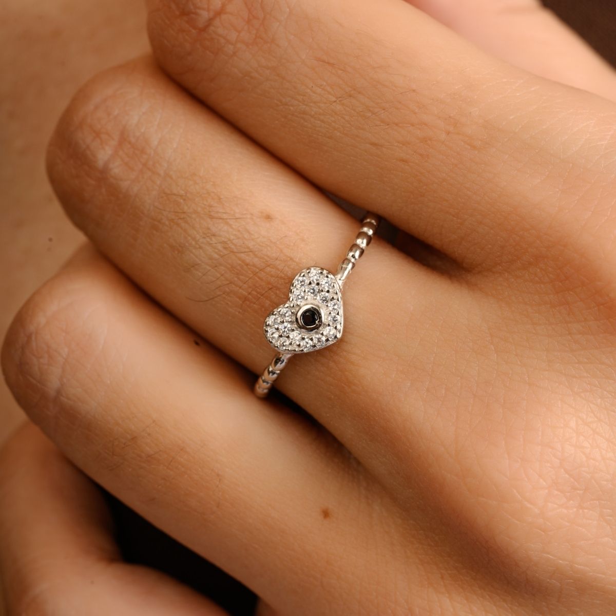 Heart Shape Silver Ring