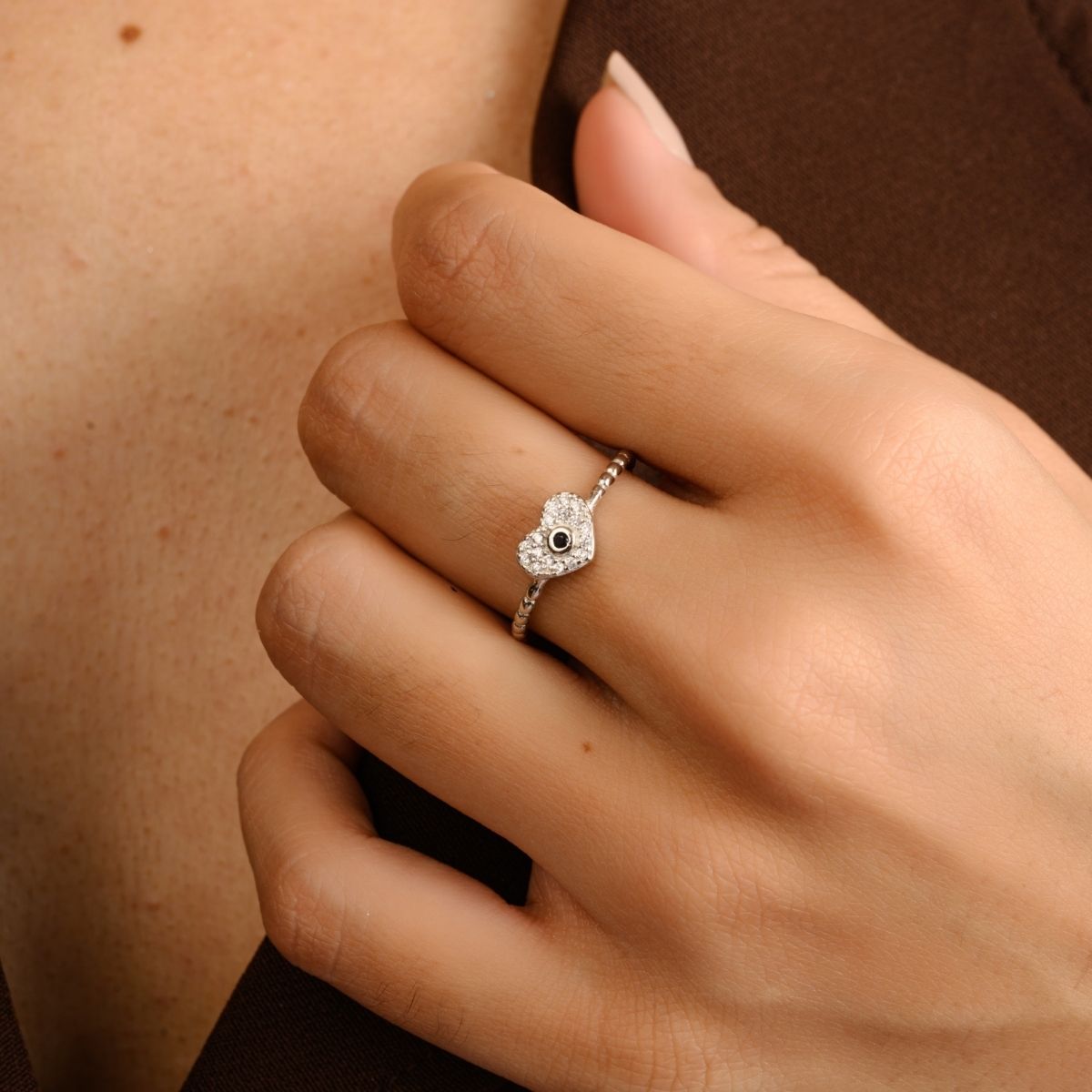 Heart Shape Silver Ring