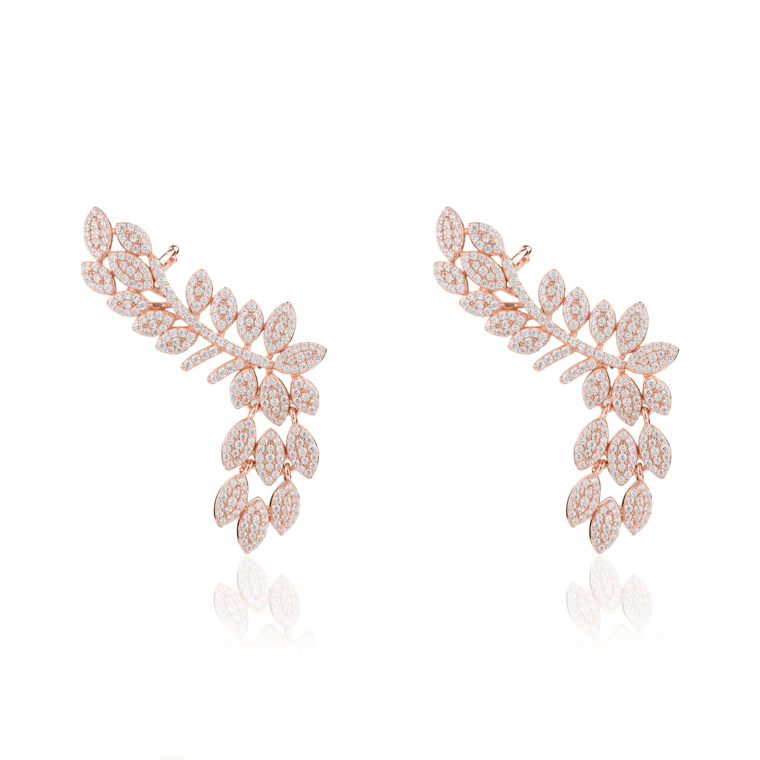 Rose gold Leaf Climber Ear Cuffs