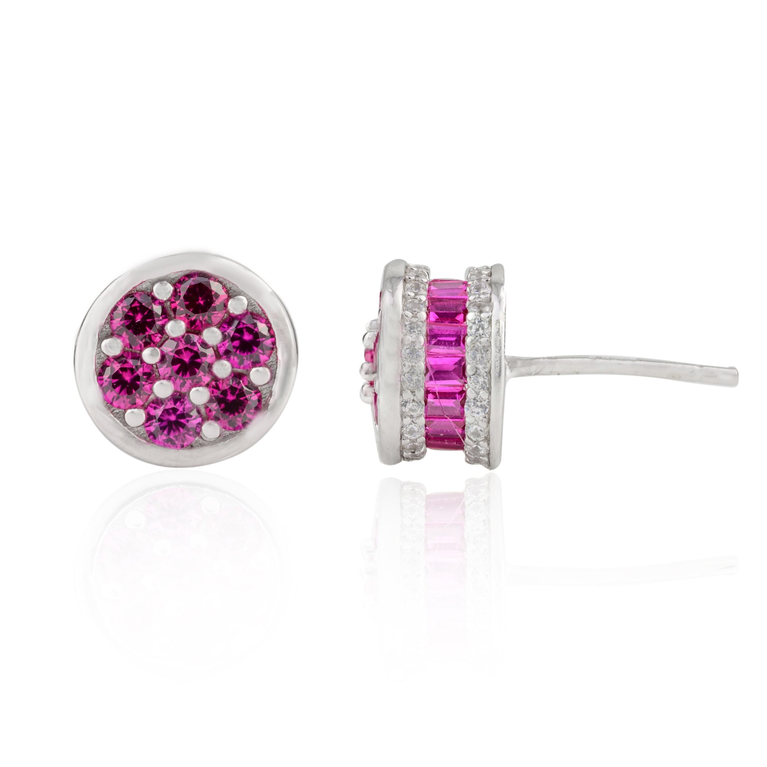 Rose Pink Cz Diamond Dainty Stud Earrings