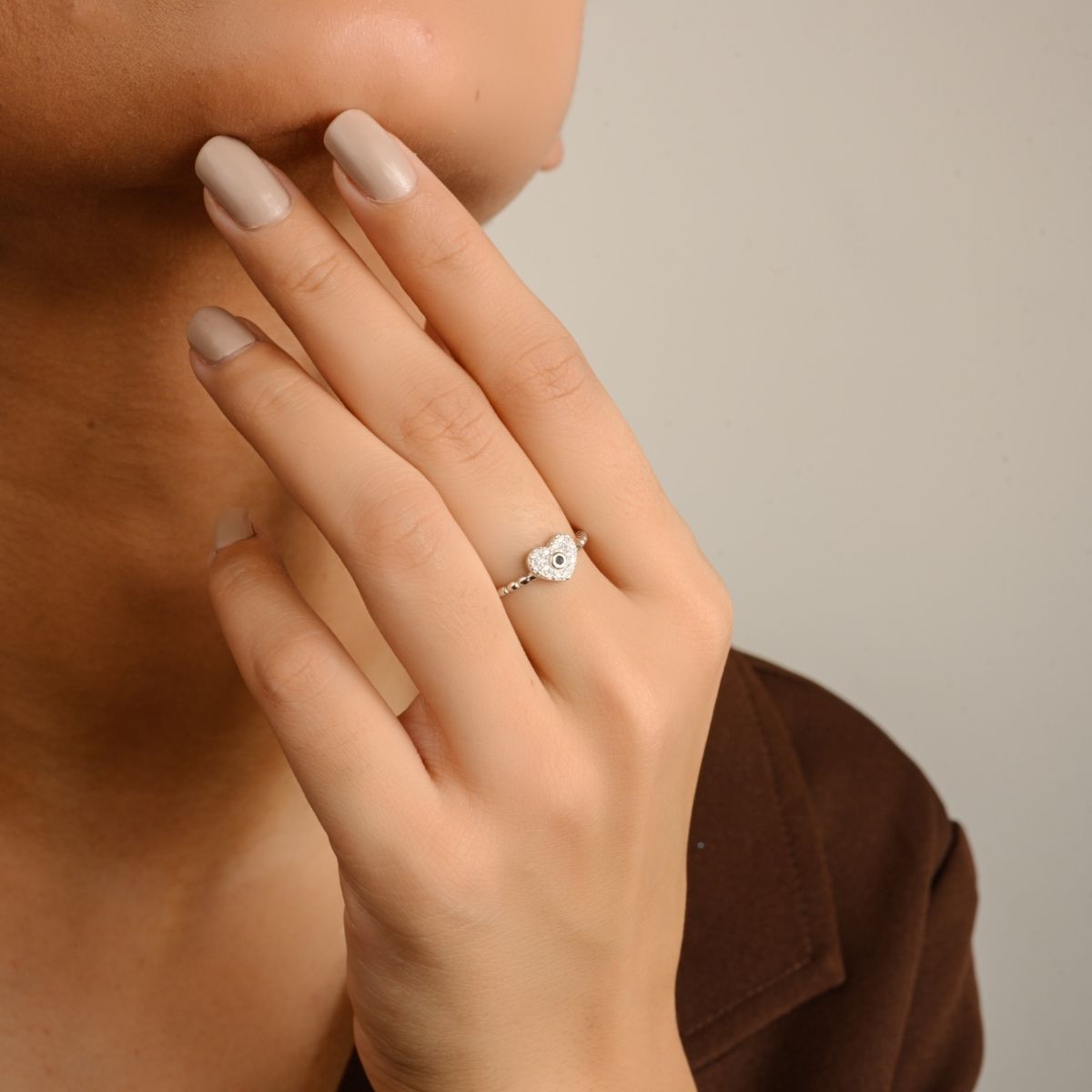 Heart Shape Silver Ring