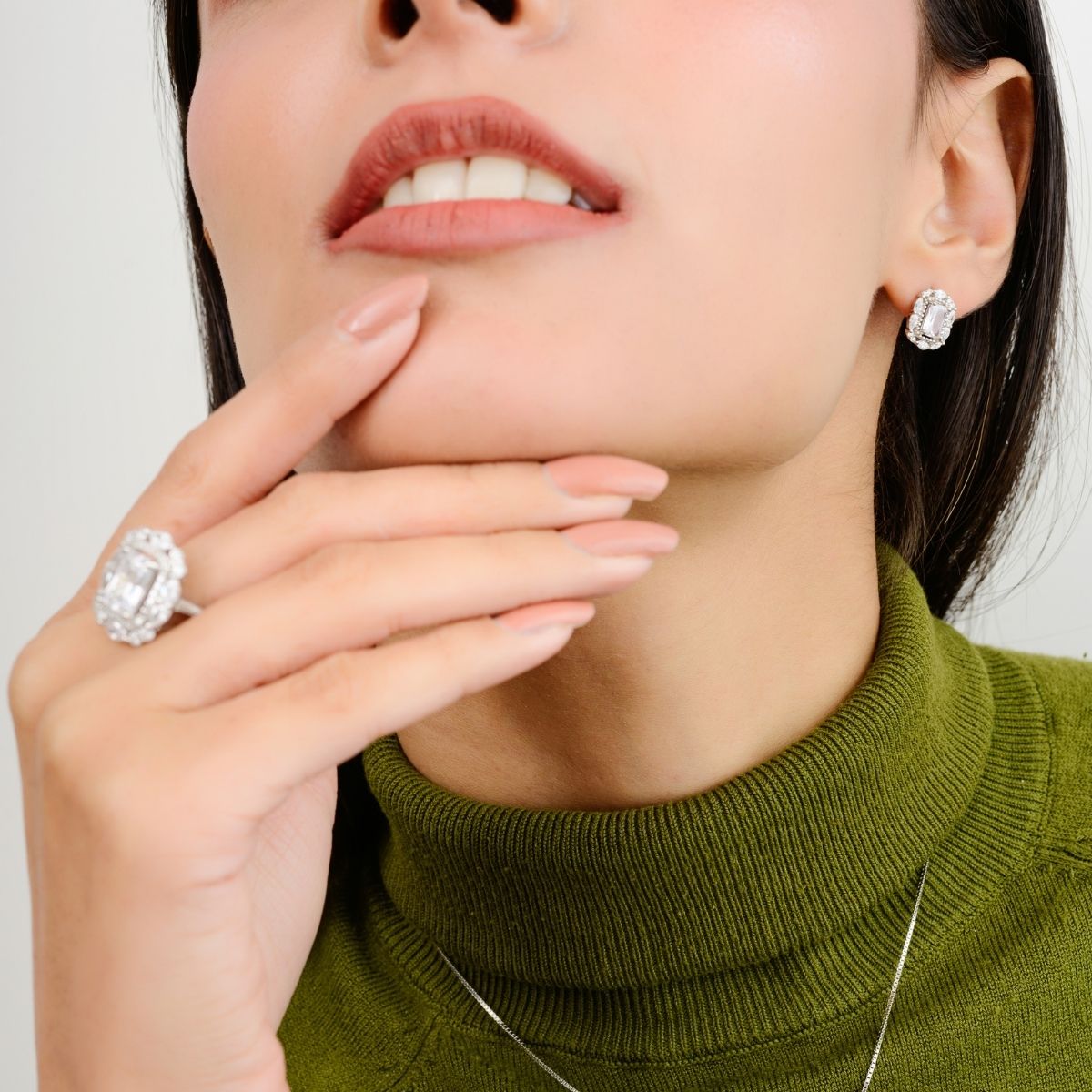 Emerald Cut Diamond Jewelry Set