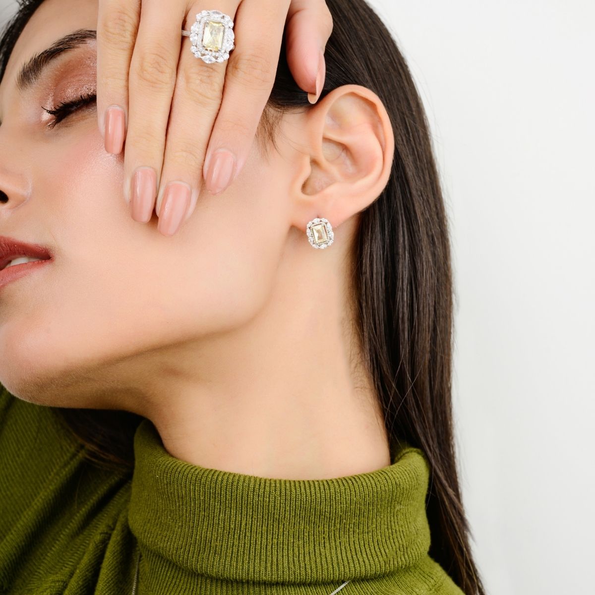 Citrine Diamond Jewelry Set