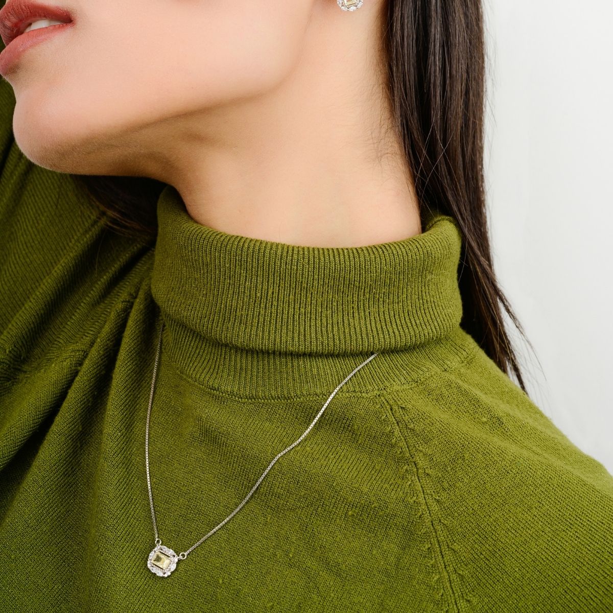 Citrine Diamond Jewelry Set