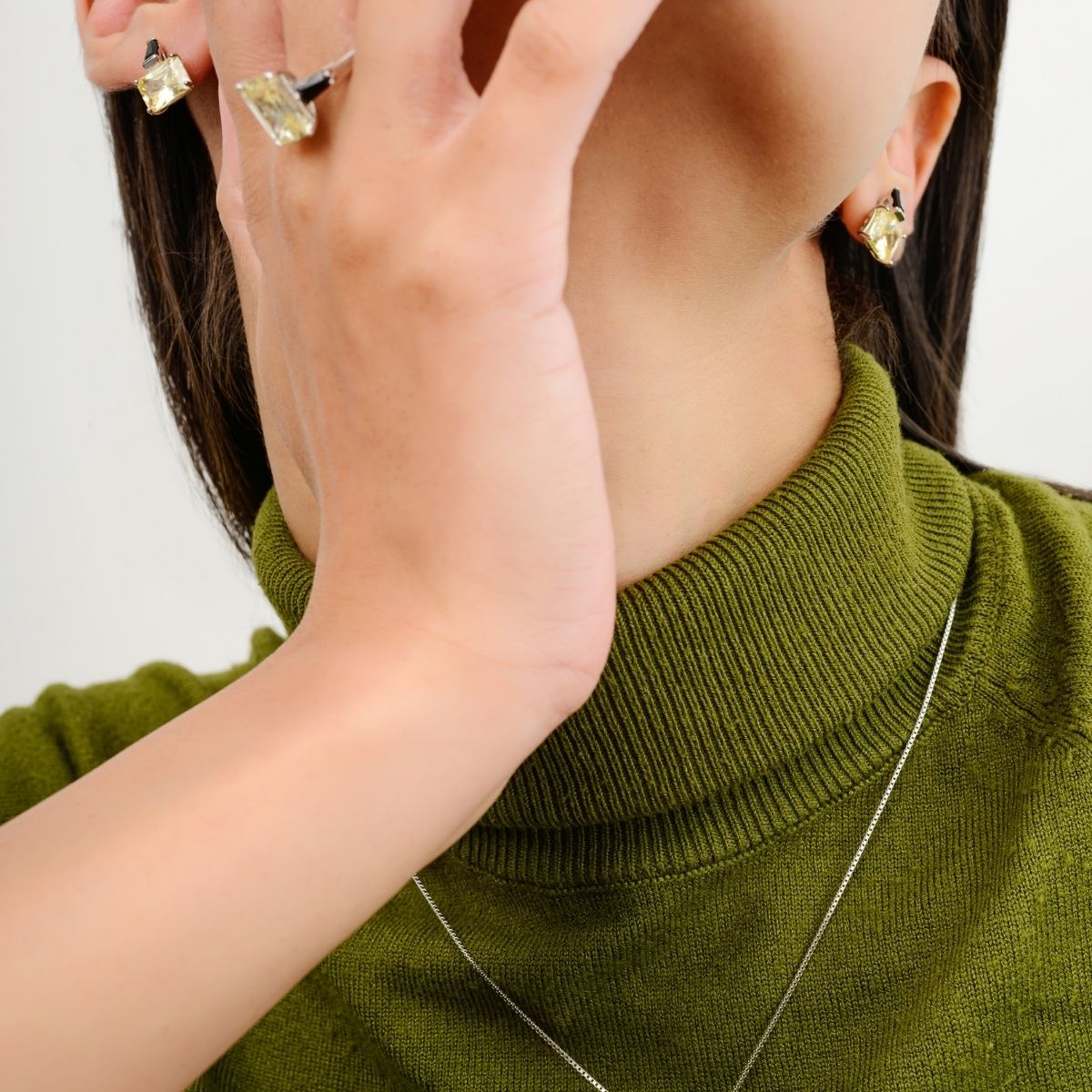 Citrine Diamond Jewelry Set