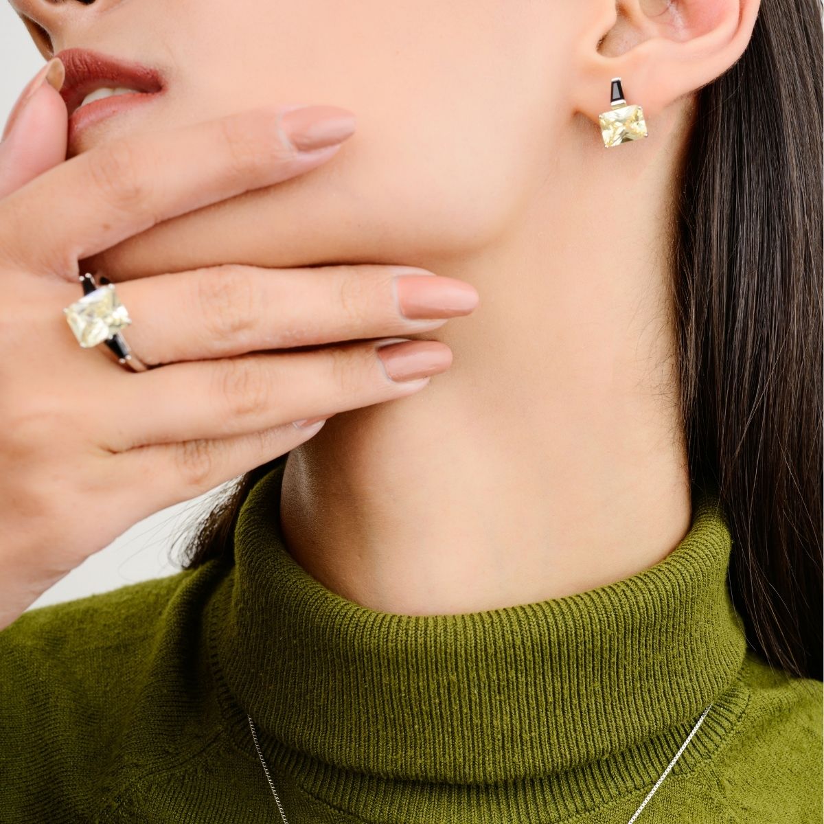 Citrine Diamond Jewelry Set