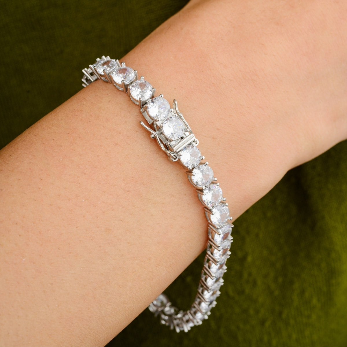 925 Silver Cz Diamonds Prong Setting Tennis Bracelet for Women