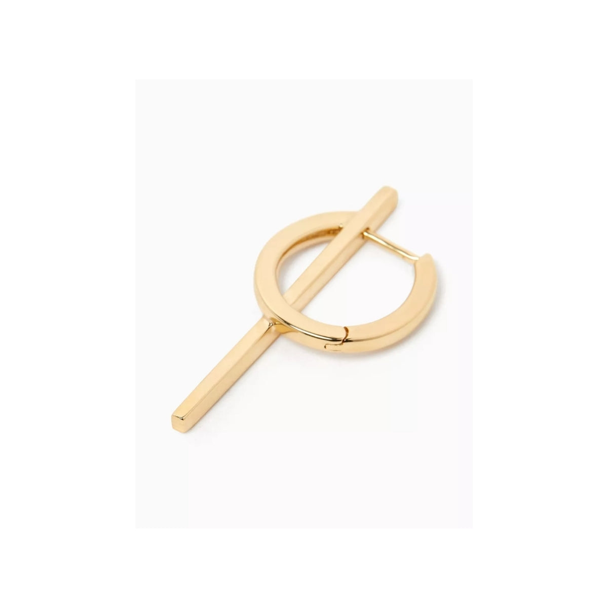 925 Silver Hoop Earrings with Moving Gold Bar Charms