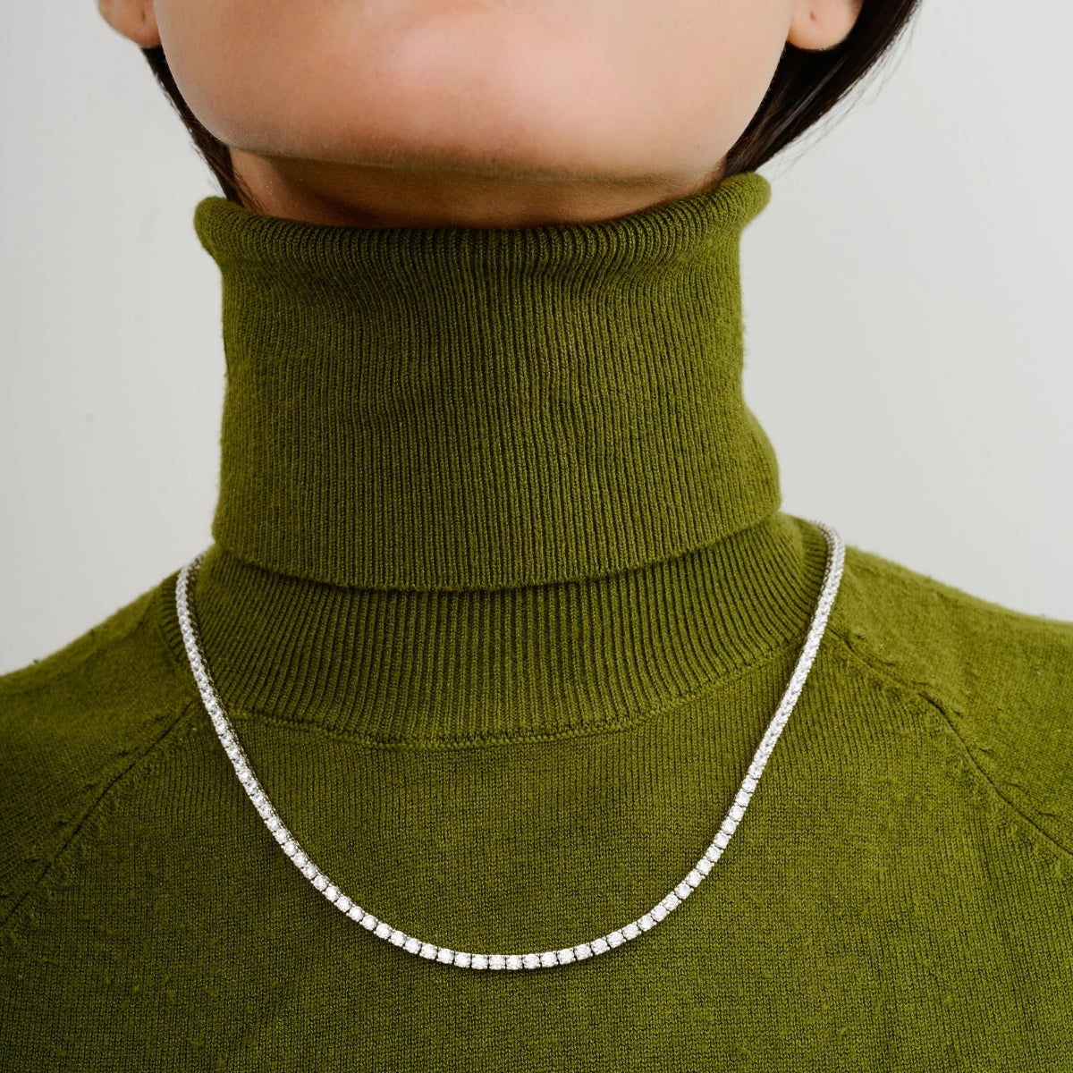 925 Silver Tennis Necklace with Sparkling CZ Diamonds