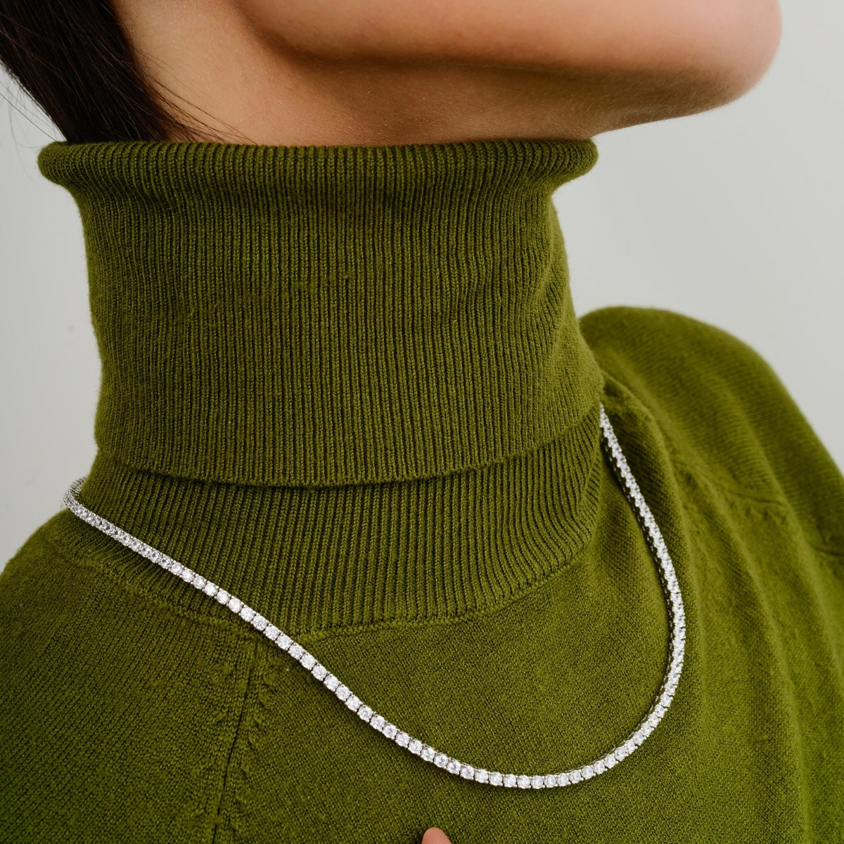 925 Silver Tennis Necklace with Sparkling CZ Diamonds