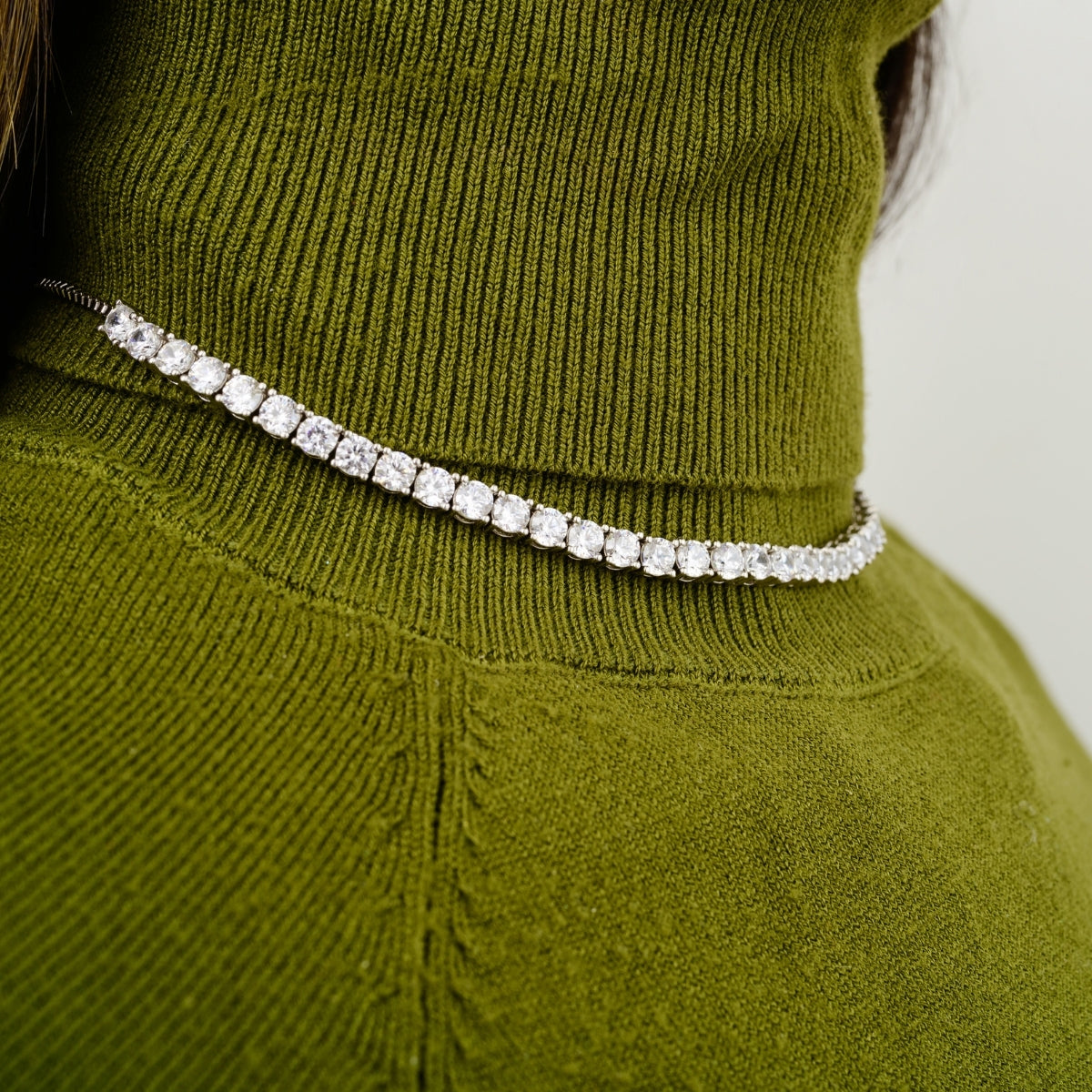 925 Silver Tennis Necklace with Sparkling CZ Diamonds