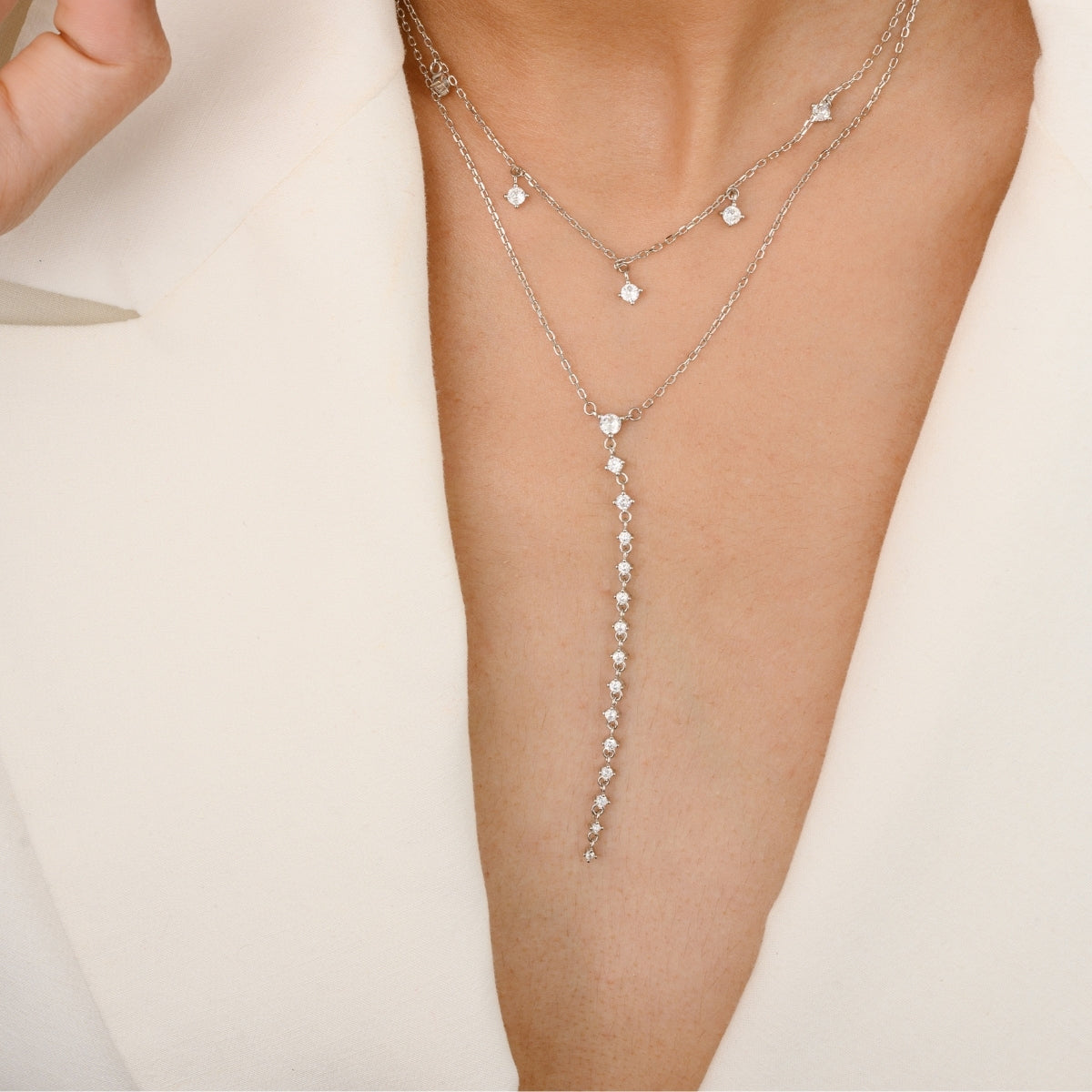 Double Layer Silver Necklace