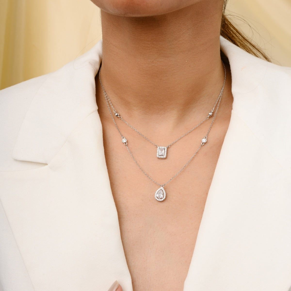 Double Layered Diamond Necklace