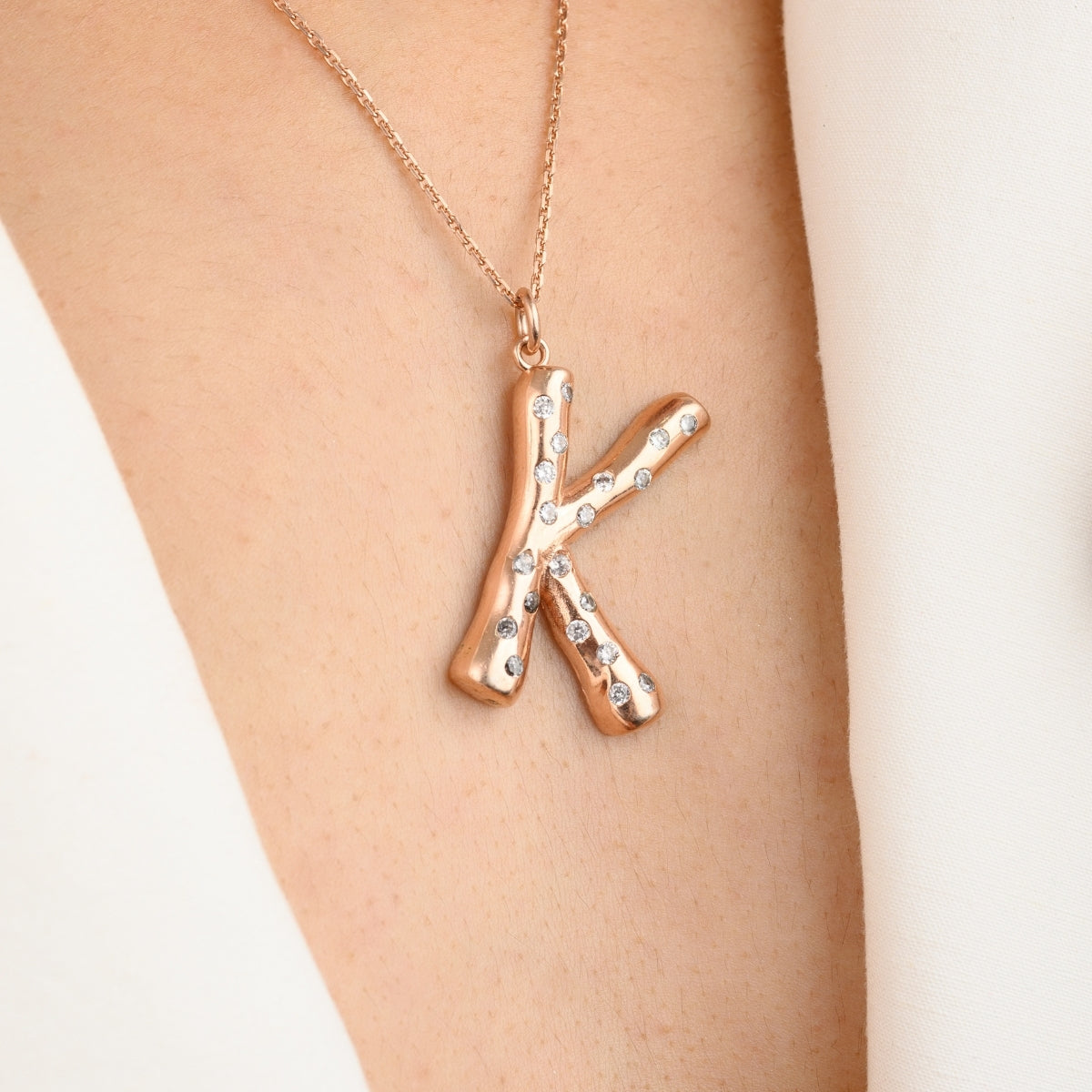 Elegant K Letter Pendant Necklace