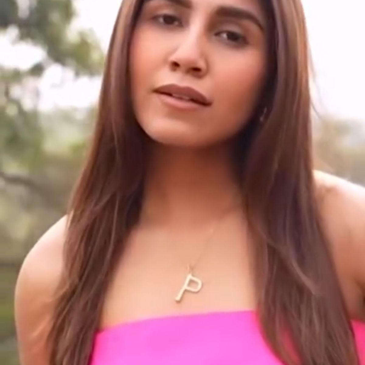 P Letter Alphabet Silver Necklace