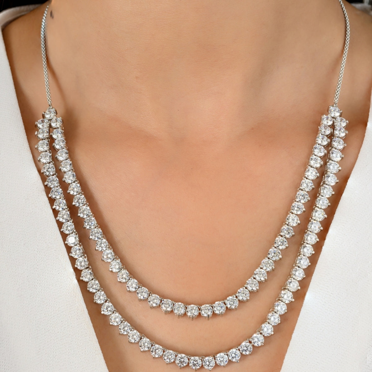 Double Layered Cz Diamonds Jewelry Set