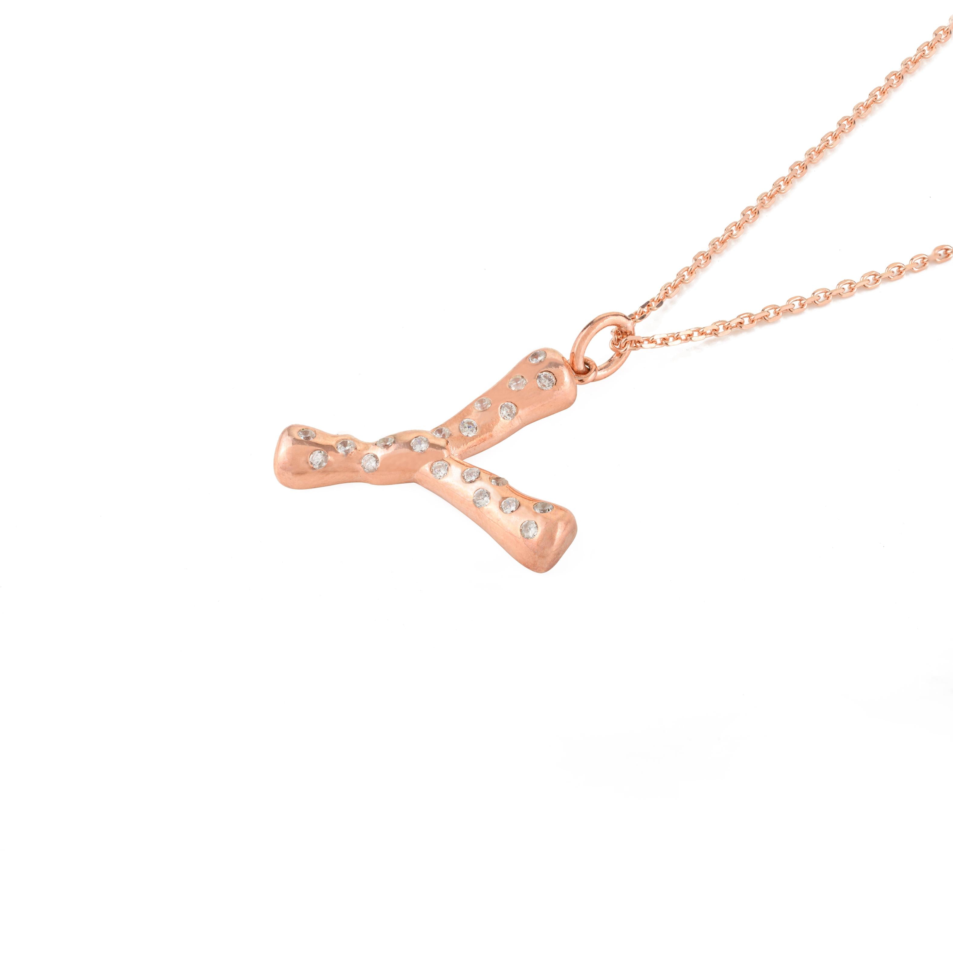 Y Letter Alphabet Silver Necklace