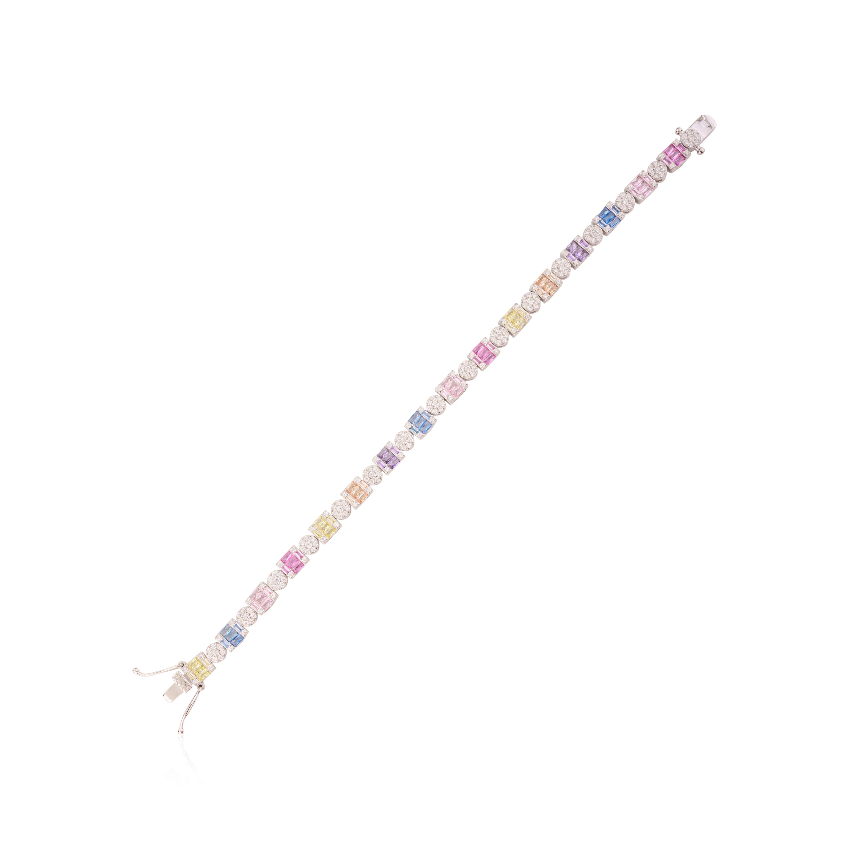 Colorful CZ Crystal Tennis Bracelet for Women