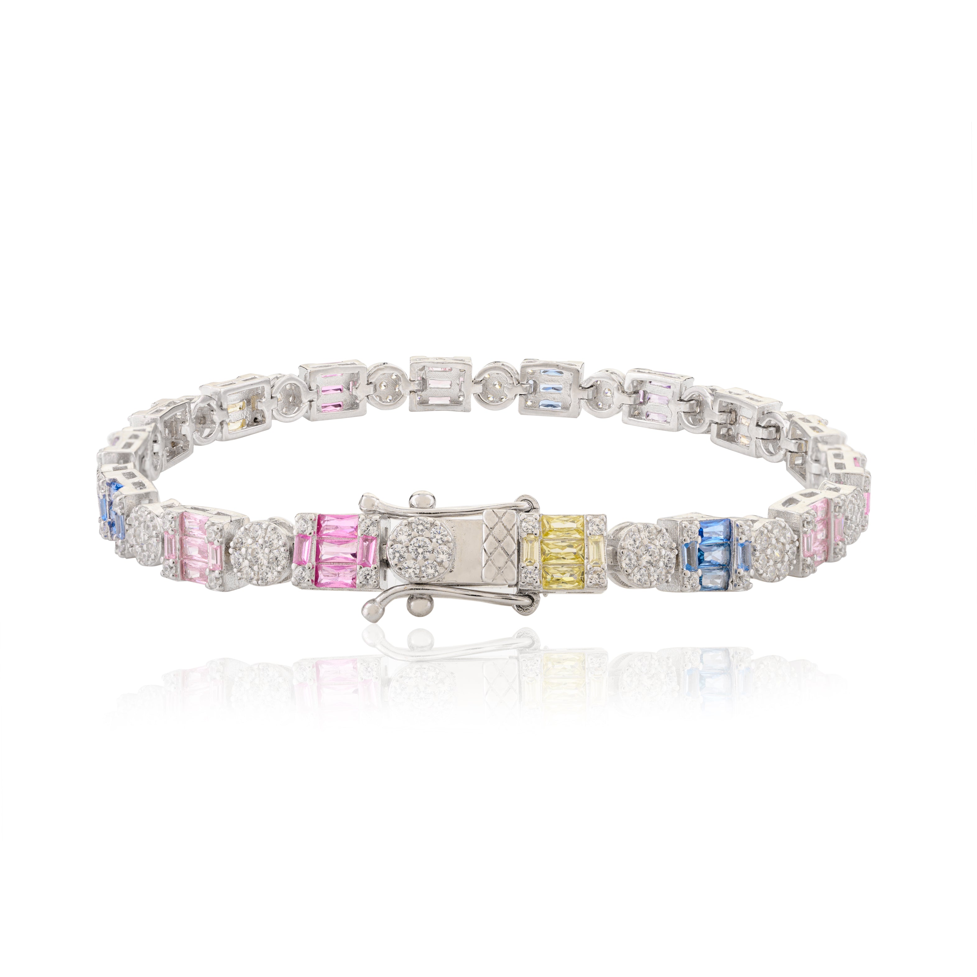 Colorful CZ Crystal Tennis Bracelet for Women