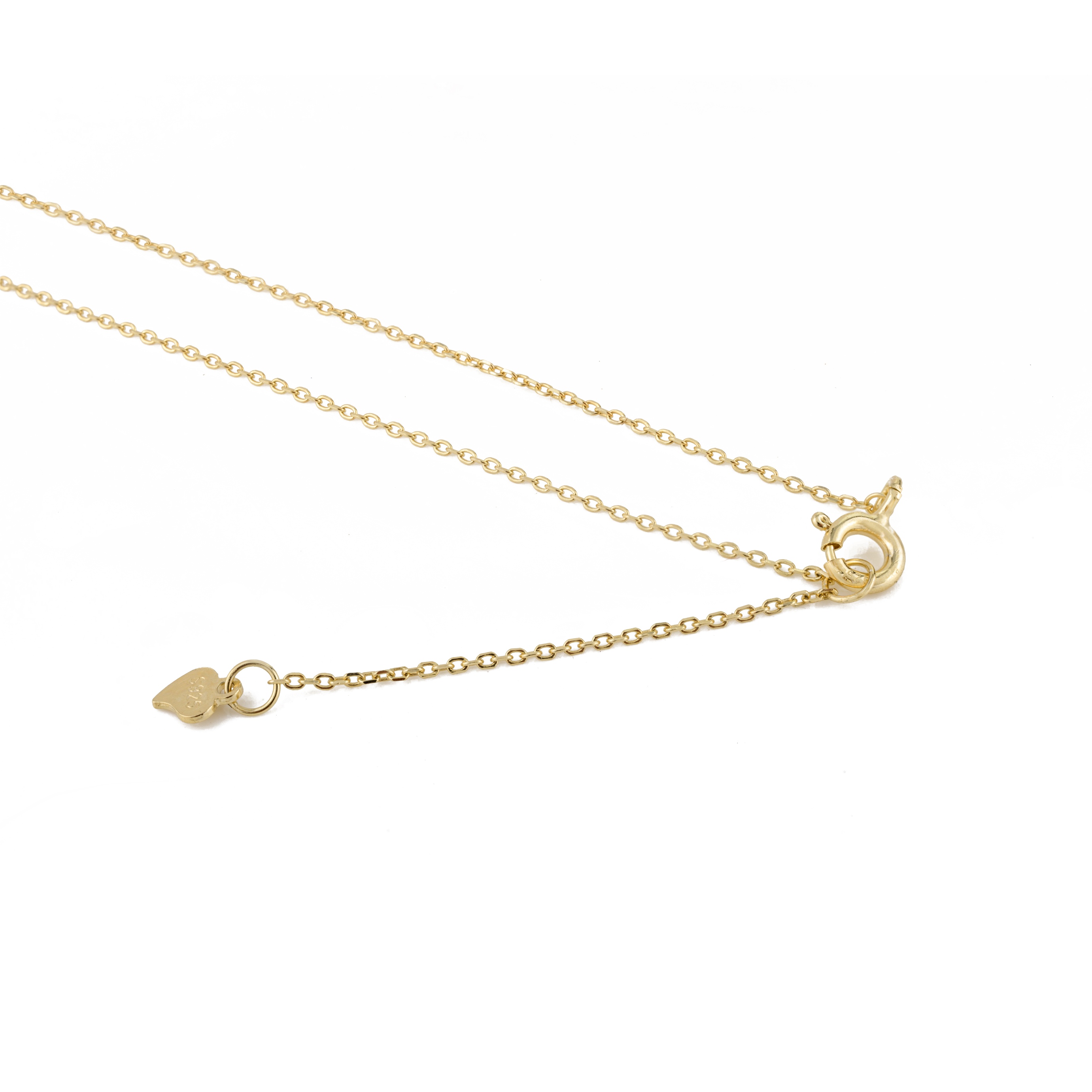 Dainty CZ Diamond Oval Pendant Charm Necklace in Gold Finish