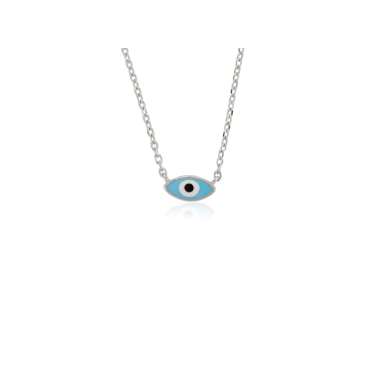Dainty Evil Eye Pendant Silver Necklace for Women