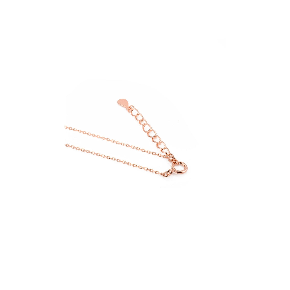 Dainty Moon Charm Necklace in Rose Gold with Dazzling CZ Crystals