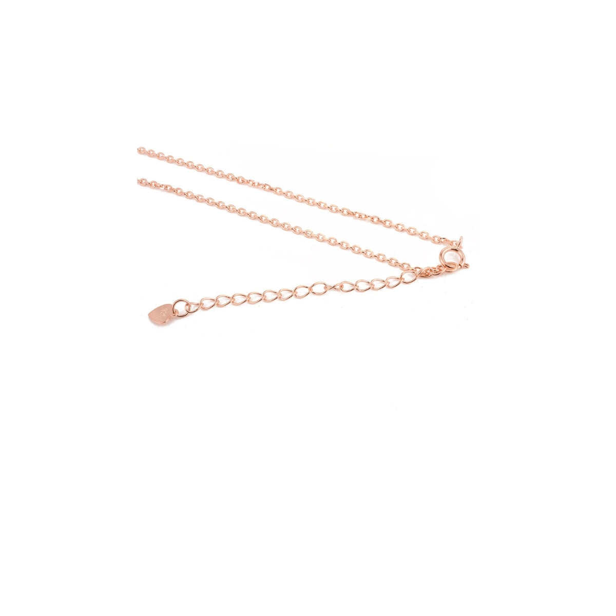 Dainty Silver Necklace in Rose Gold Evil Eye Charm