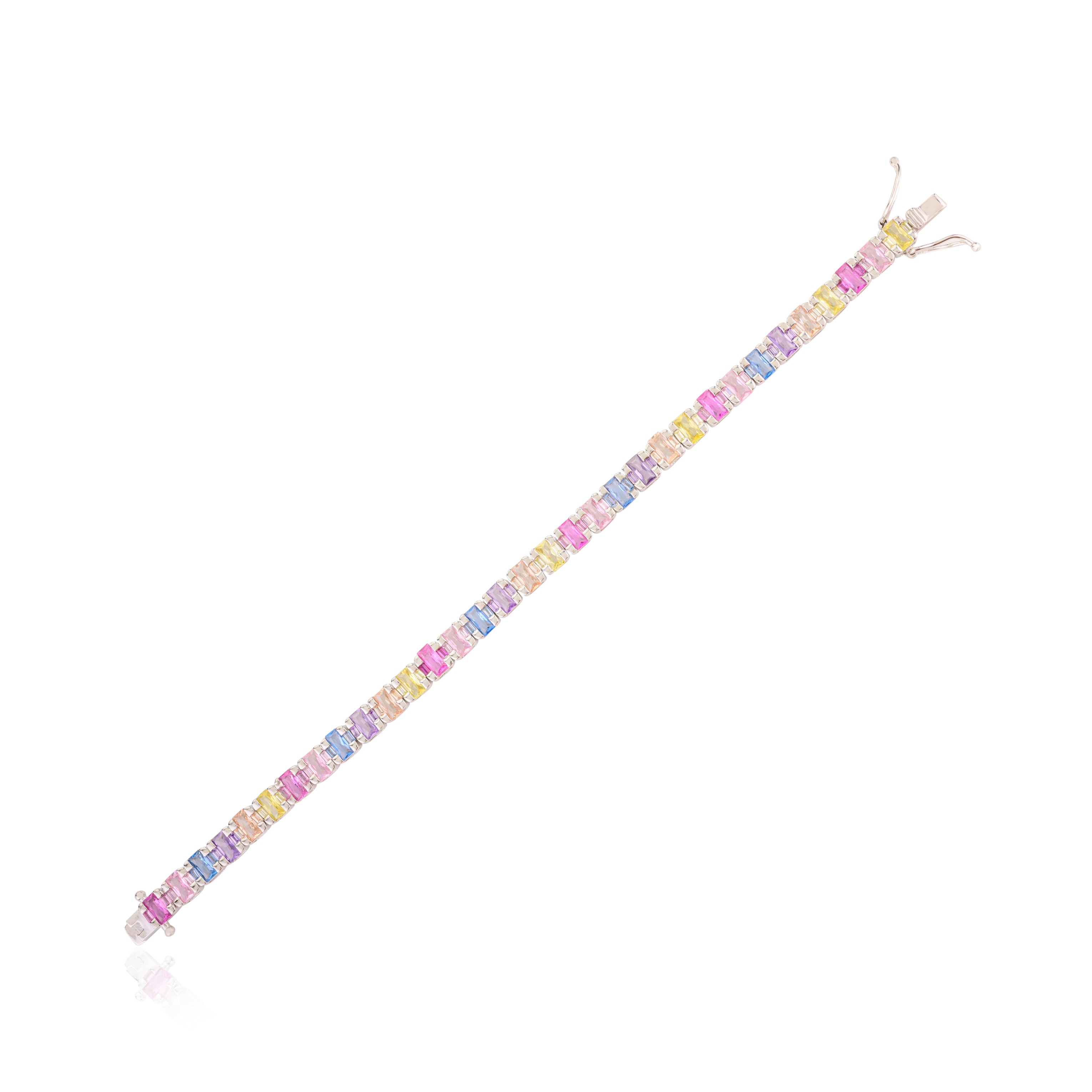 Dazzling CZ Diamond Multicolored Tennis Bracelet for Women