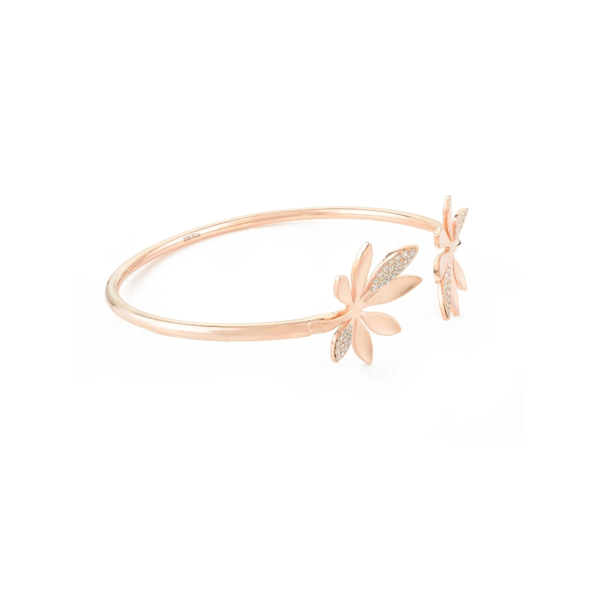 Delicate Leaf Pattern Open Bangle / Kada for Women