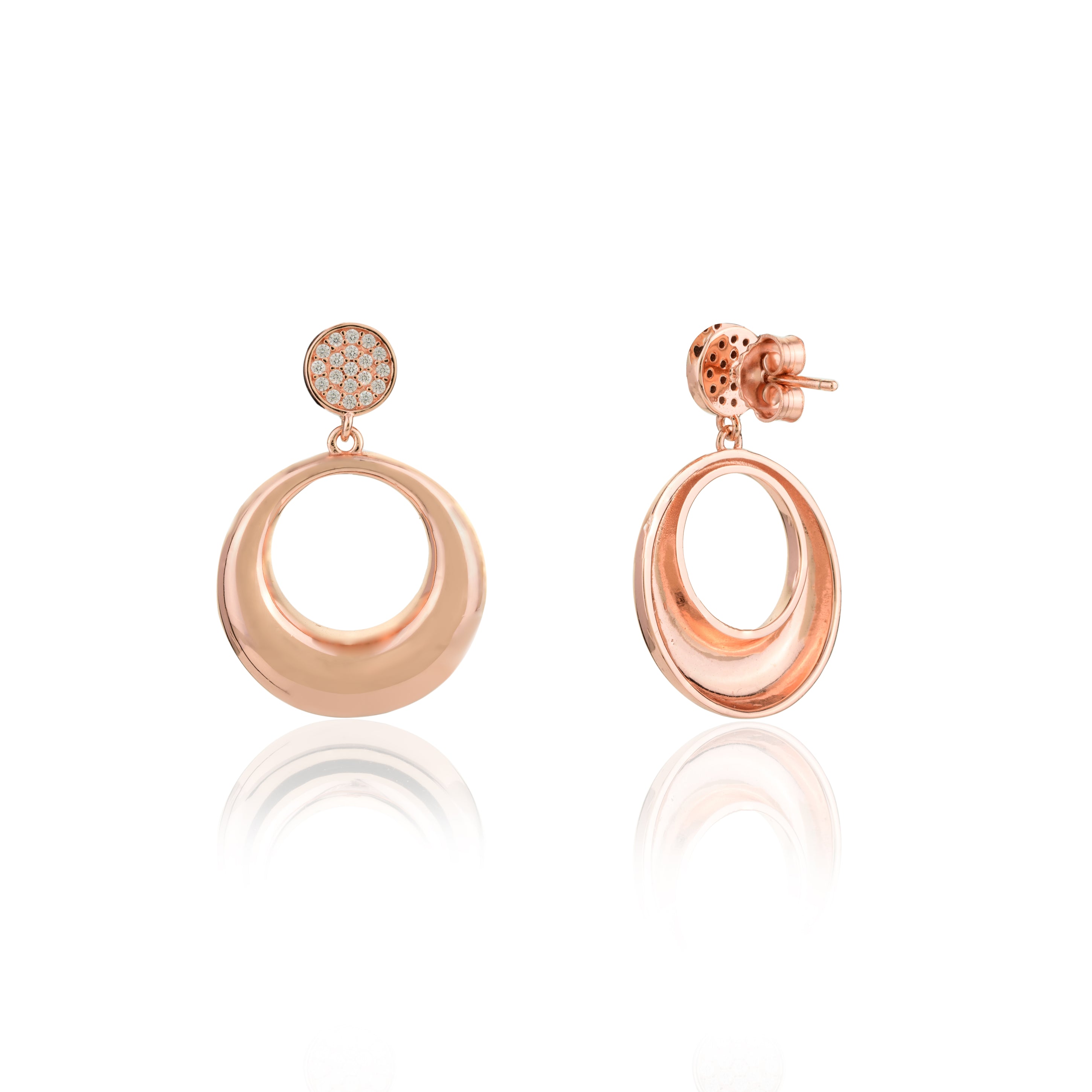 Elegant 925 Silver Circle Drop Earrings