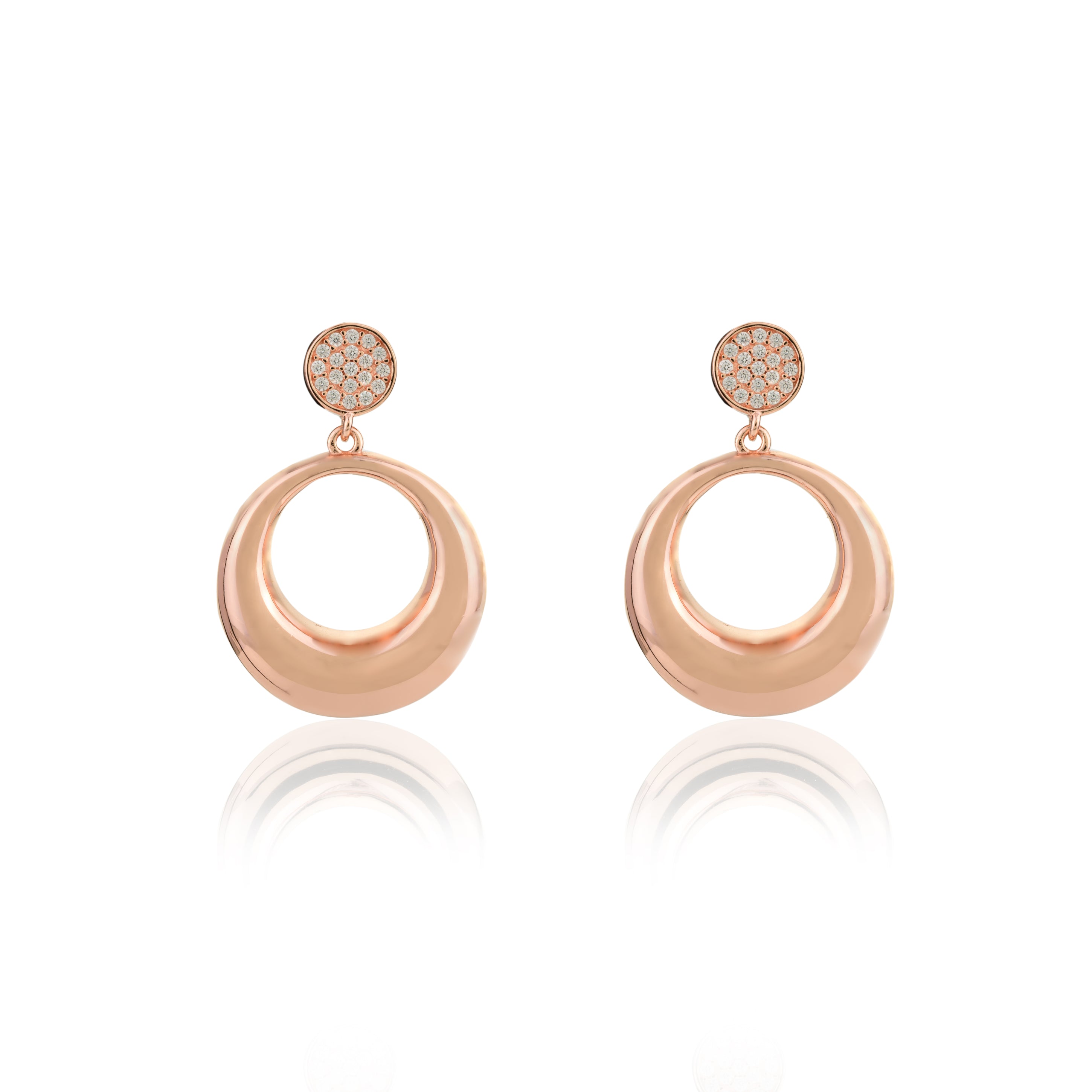 Elegant 925 Silver Circle Drop Earrings