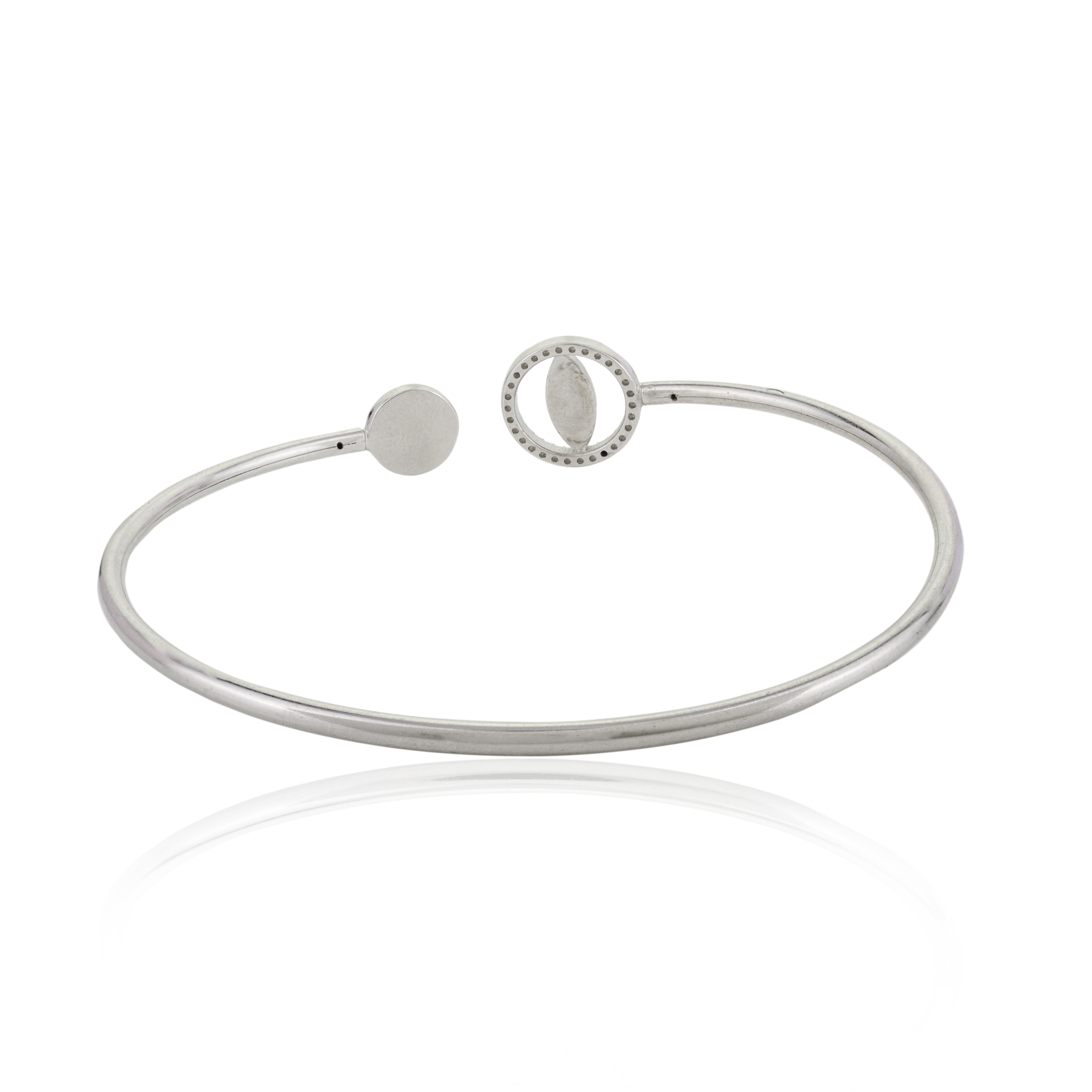 Evil Eye Silver Cuff Bangle for Women