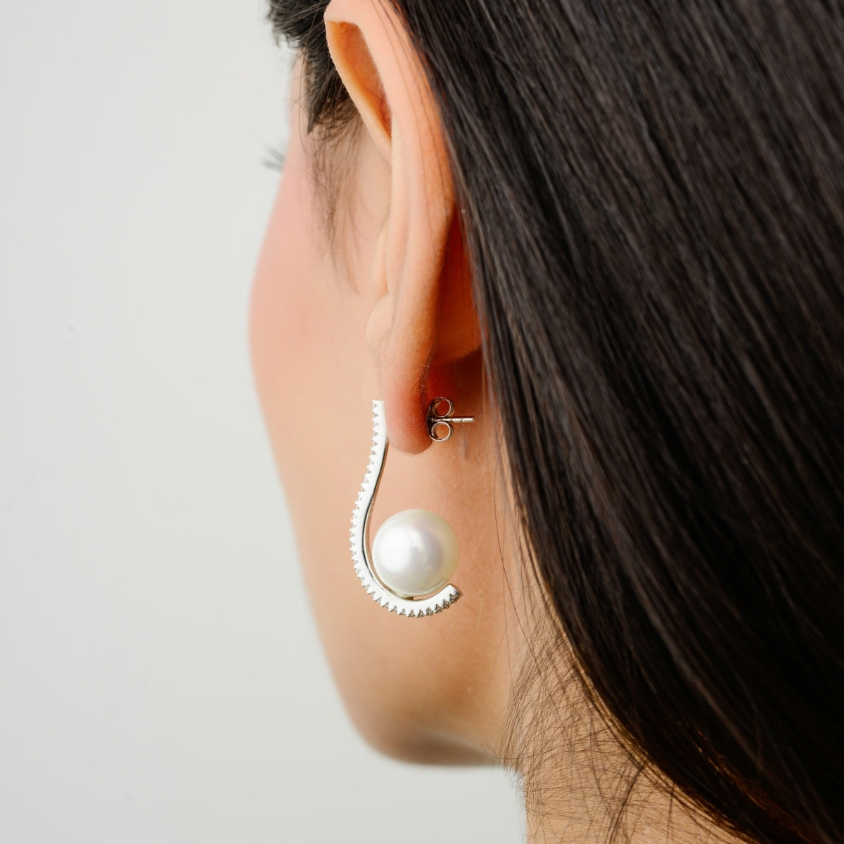 Freshwater Pearl Silver Stud Earrings