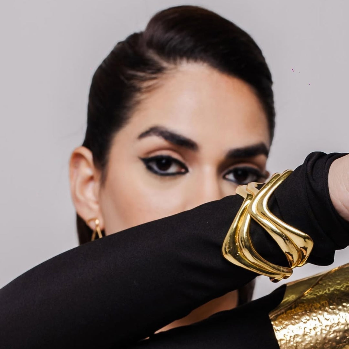 14k Gold Plated Adjustable Bangle for Women, Crafted in 925 Silver