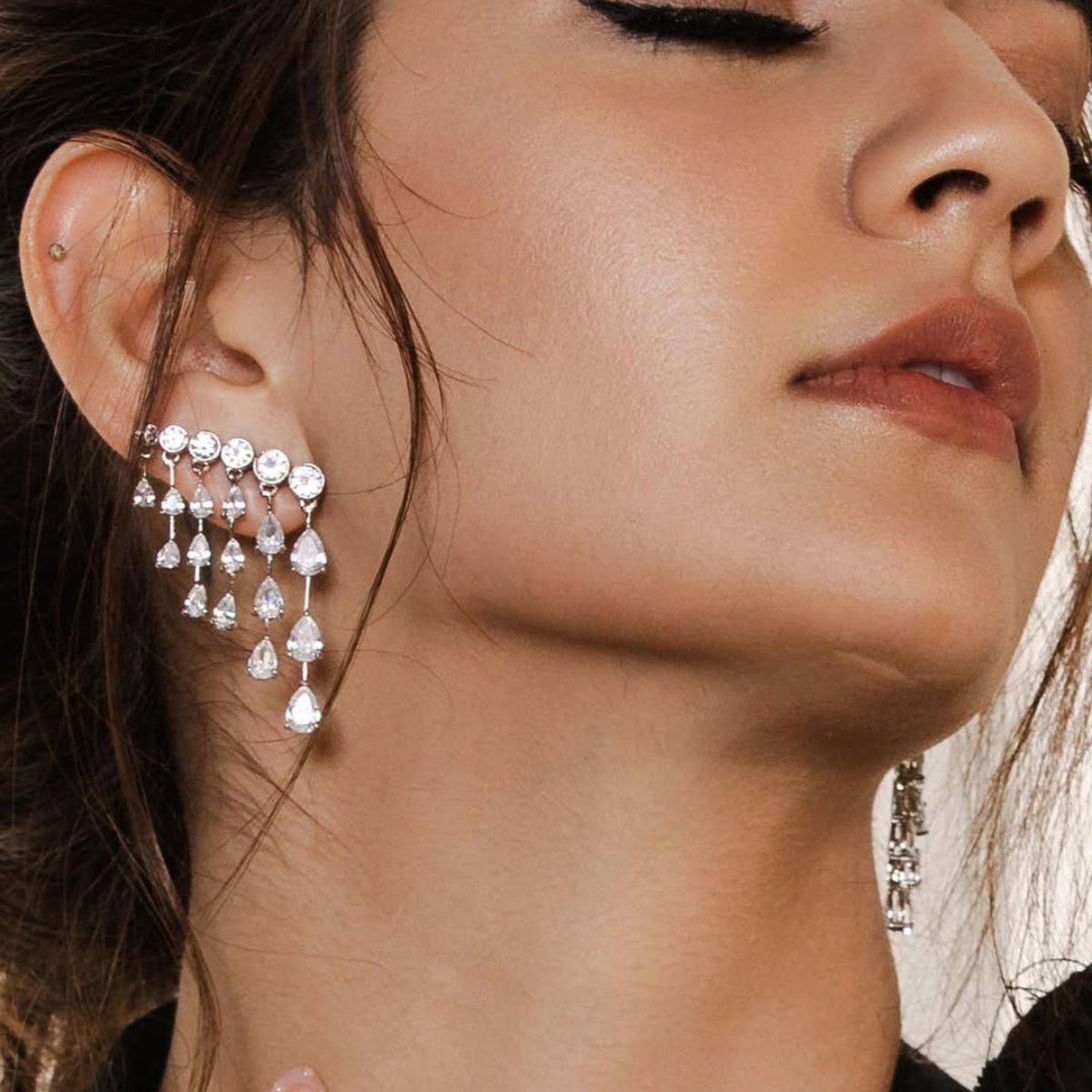 Meteor Diamond Shower Climber Earrings