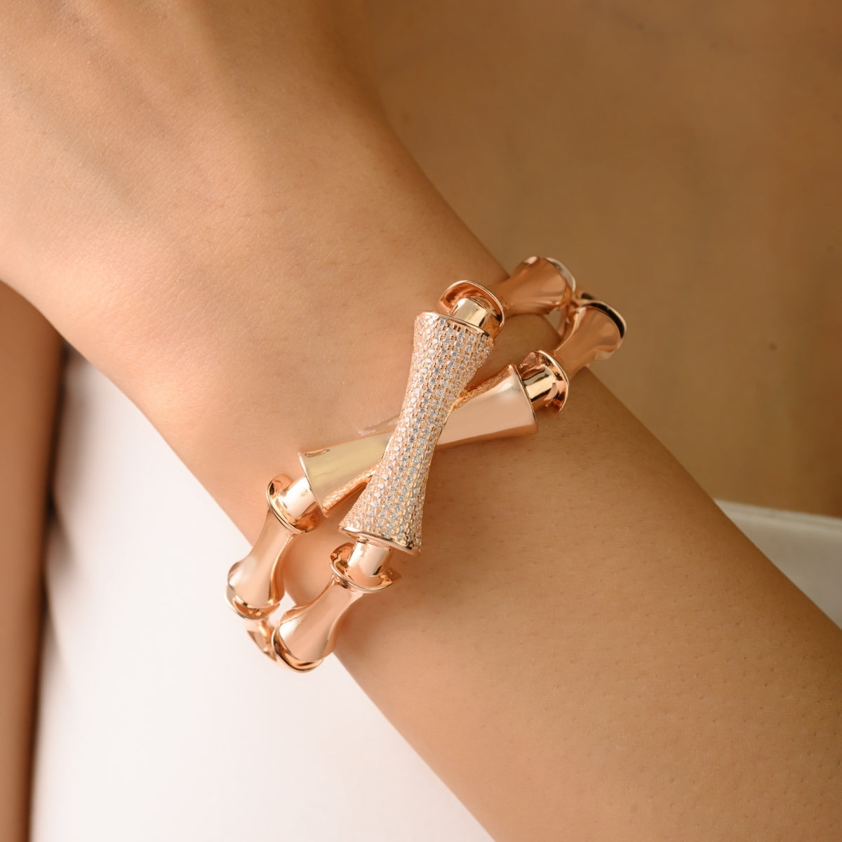 Rose Gold Cuff Bangle Bracelet