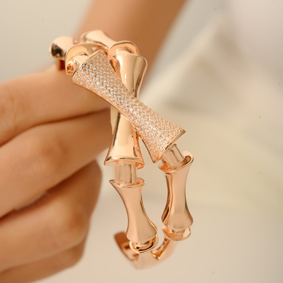 Rose Gold Cuff Bangle Bracelet