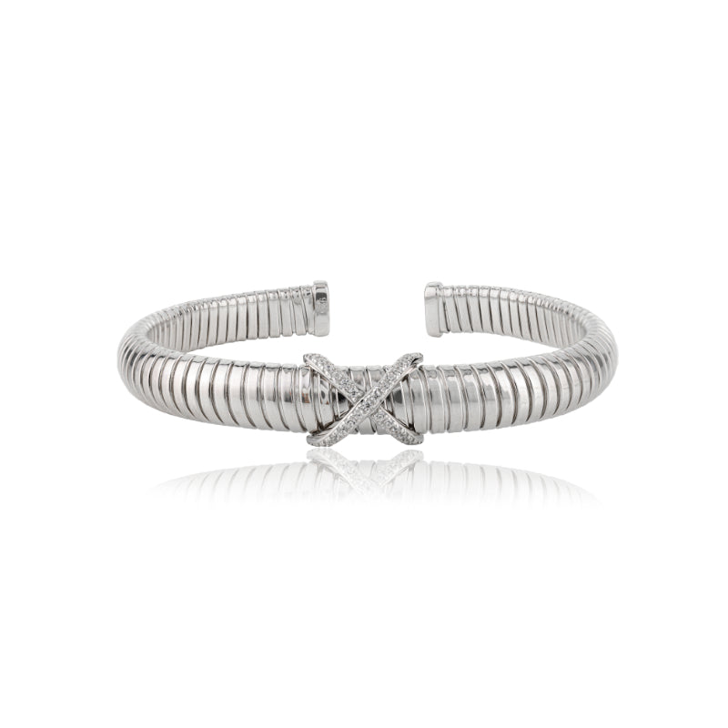 925 Silver Mini Cross Sign Cuff Bracelet