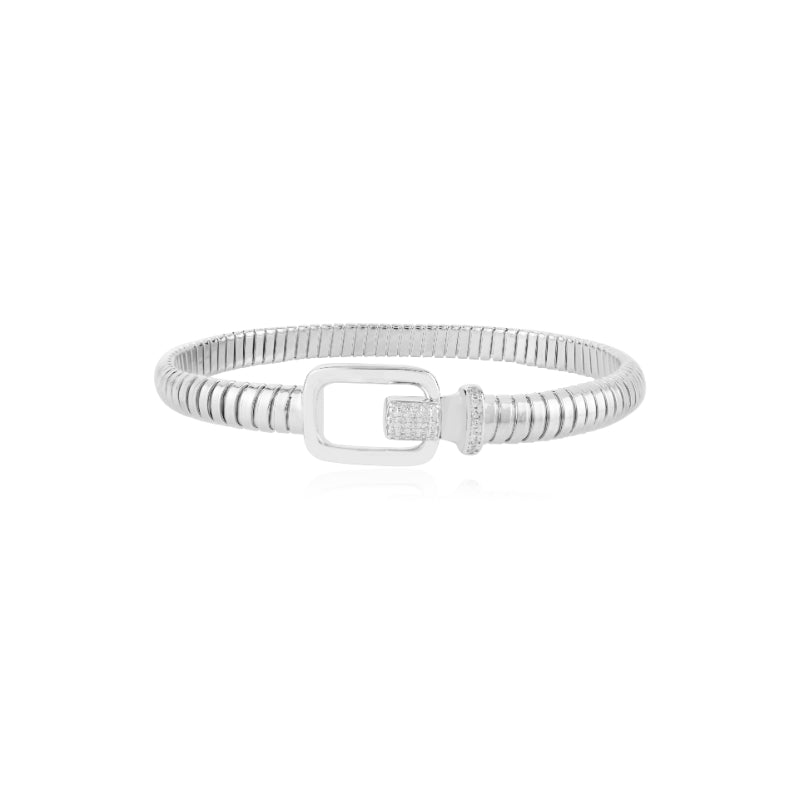 925 Silver Cuff Bracelet with Lock