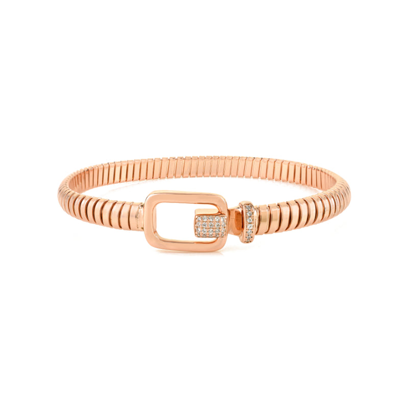 Rose Gold Cuff Bracelet with Lock