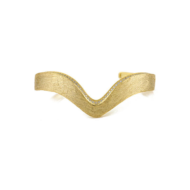 Yellow Gold Matte Finish Chunky Bracelet