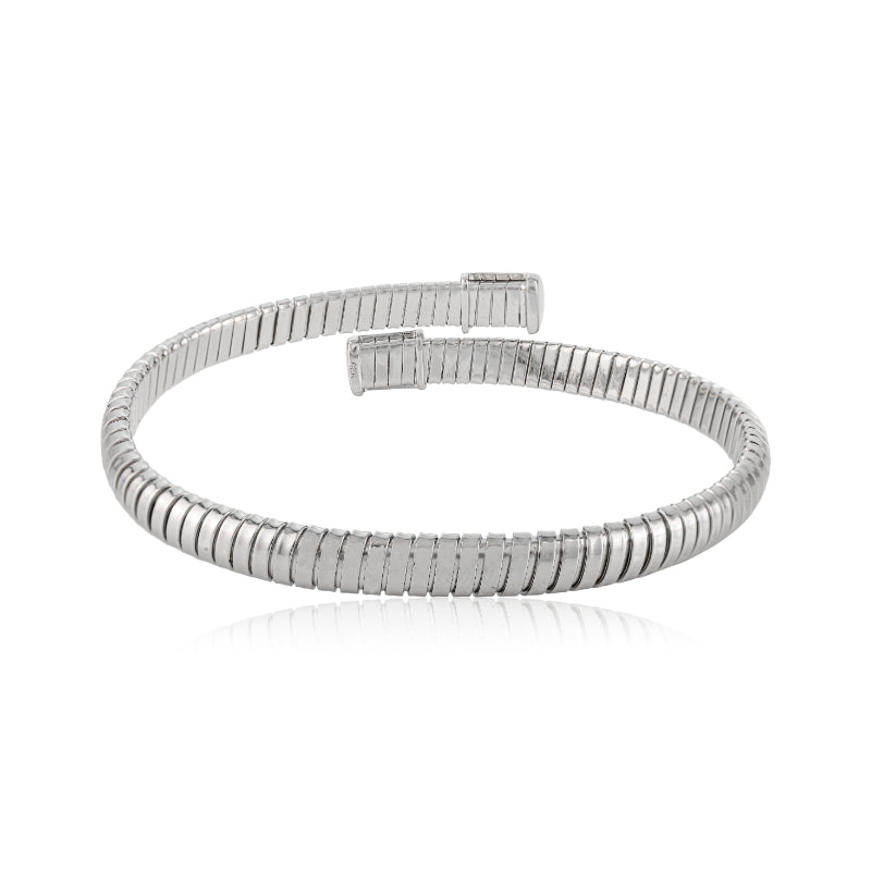 925 Sterling Silver Diamond Cuff Bangle Bracelet